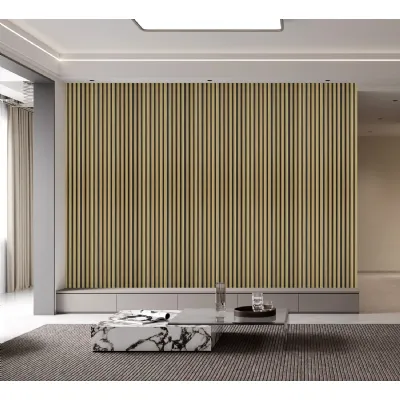 Set of 12 Modern Oak Seamless PVC Wall Panels 240cm