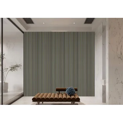 Set of 12 Modern Grey Seamless PVC Wall Panels 240cm