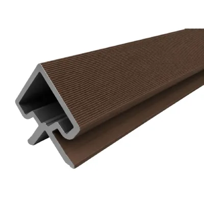 Set of 3 Modern Light Brown Outdoor Composite Wall Panel Corner Trim 290cm