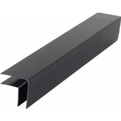 Set of 4 Modern Black Outdoor Composite Wall Panel Corner Trim 290cm