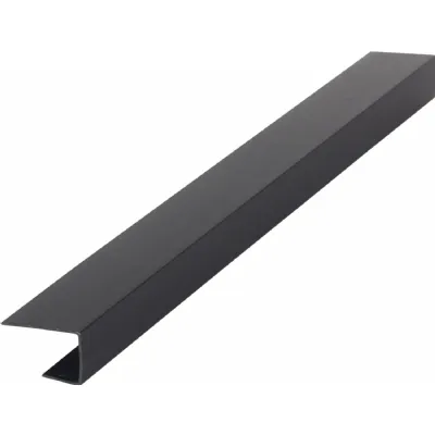 Set of 4 Modern Black Outdoor Composite Wall Panel End Trim 290cm