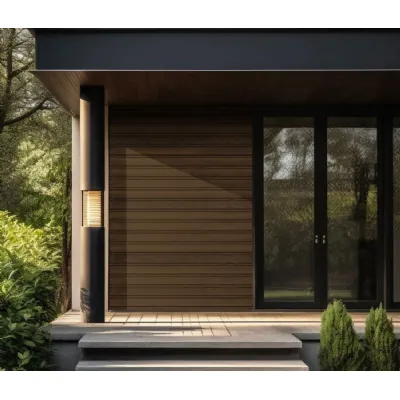 Set of 6 Modern Walnut Outdoor PVC Composite Wall Panels 290cm