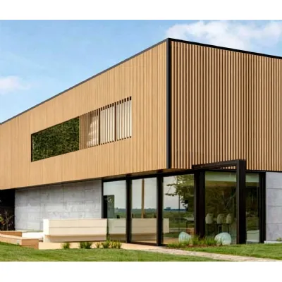 Set of 6 Modern Oak Outdoor PVC Composite Wall Panels 290cm