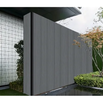 Set of 6 Modern Grey Oak Outdoor PVC Composite Wall Panels 290cm