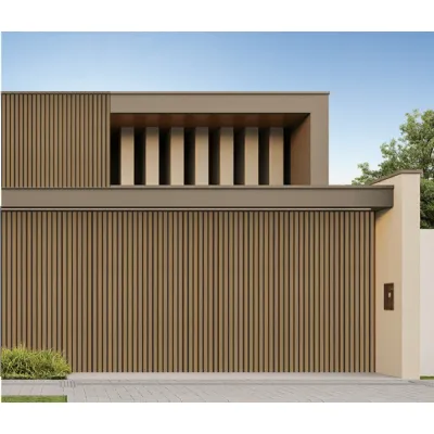 Set of 6 Modern Dark Oak Outdoor PVC Composite Wall Panels 290cm