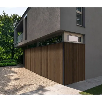 Set of 6 Modern Walnut Outdoor PVC Composite Wall Panels 290cm