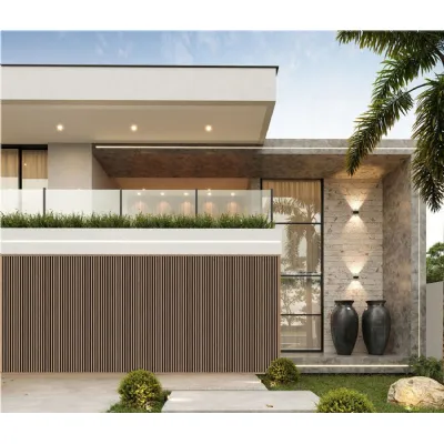 Set of 12 Decorative Modern Dark Oak Outdoor Wall Panel 240cm
