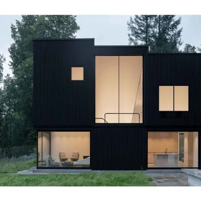 Set of 12 Modern Black Outdoor Composite Wall Panels 240cm