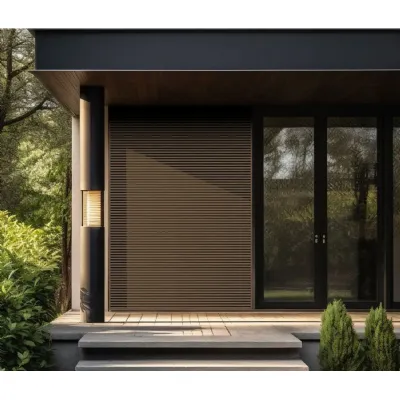 Set of 12 Modern Walnut Outdoor Composite Wall Panels 240cm