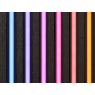 Set of 6 Modern Multi Colour LED Wall Panel Lighting with Black Trim