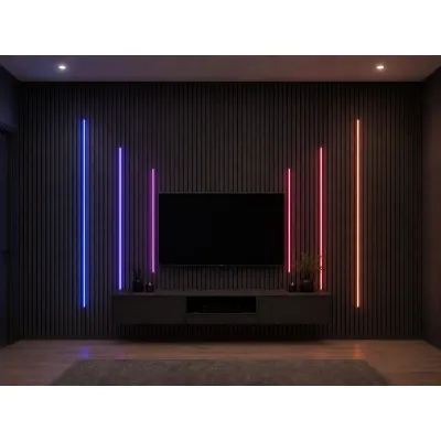 Set of 6 Modern Multi Colour LED Decorative Wall Panel Lighting