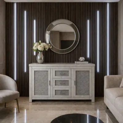 Set of 6 Modern White LED Wall Panel Decorative Lighting