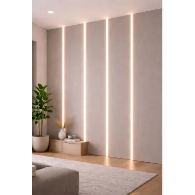 Set of 4 Modern Flexible White LED Wall Panel Lighting 240cm