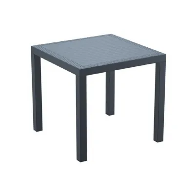 All Weather 80cm Square Dining Table Dark Grey