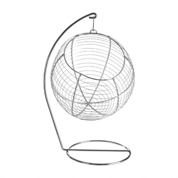 Chic Hanging Fruit Basket With Chrome Finish