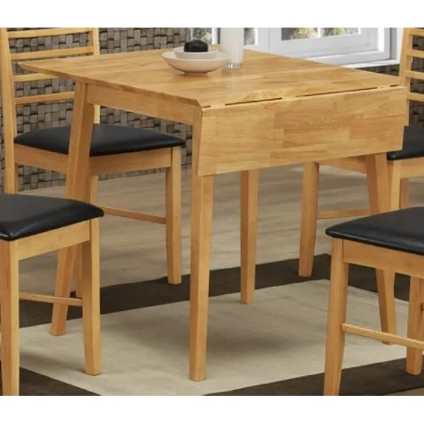 Light Solid Hardwood Square Drop Leaf Dining Table