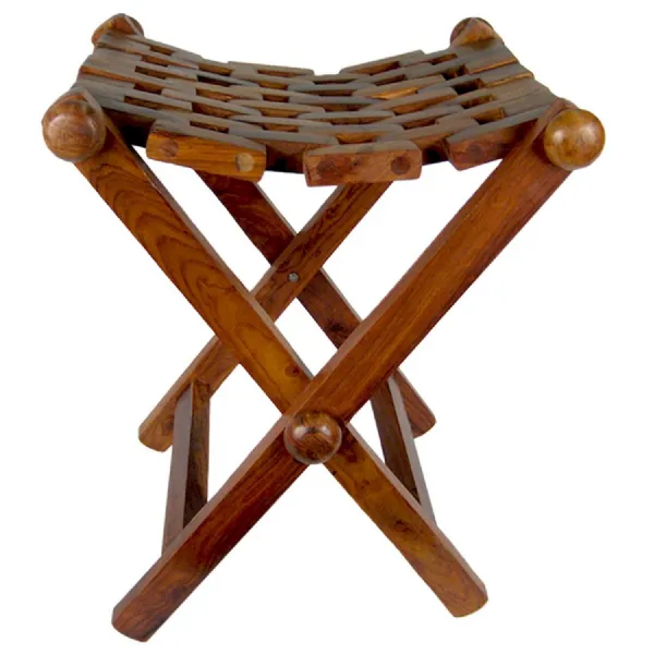 Sheesham Wood Folding Stool 48cm