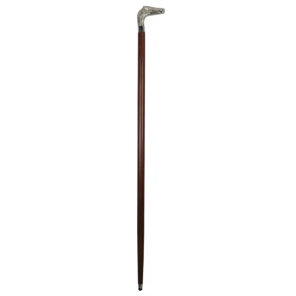 Sheesham Wood Horse Walking Stick Nickel Top 93cm