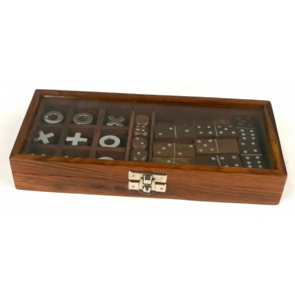 Multi Game Set Domino, Dice, Tic Tac Toe 22.8cm