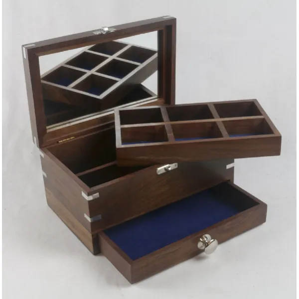 Wooden Star Design Jewellery Box 22.5cm