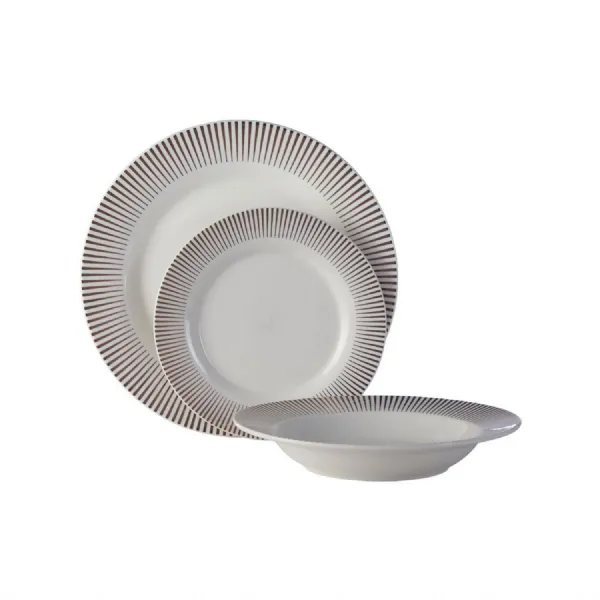 Contemporary Spoke Design 12PC Dinner Set