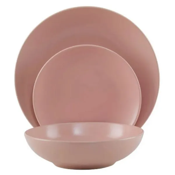 Elmira 12 Piece Pink Dinner Set