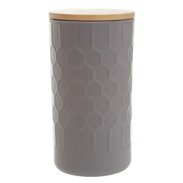 Grey Storage Canister With Bamboo Lid 1250ml