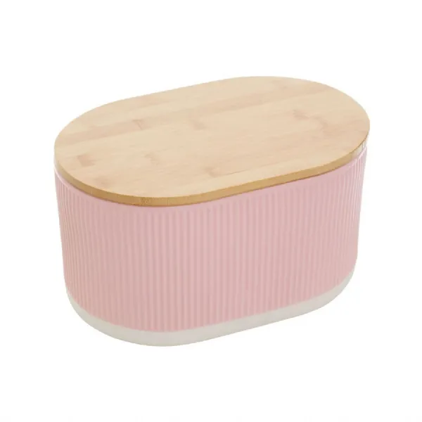 Pink Storage Canister With Bamboo Lid 5500ml