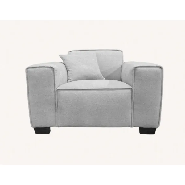 Modern Style Light Grey Boucle Fabric Upholstered Accent Chair