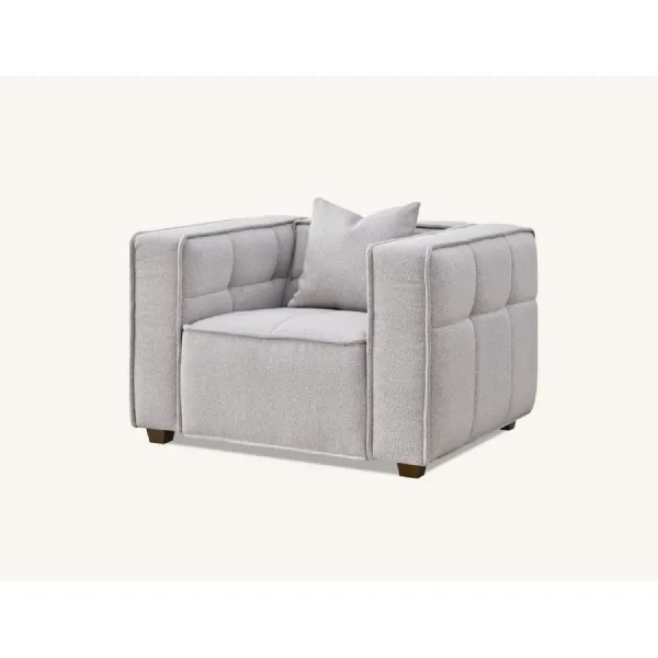 Modern Style Taupe Boucle Fabric Upholstered Accent Chair