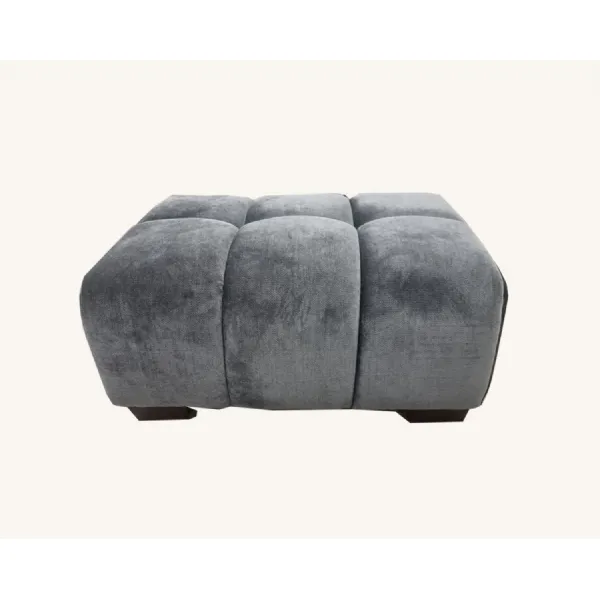 Modern Style Luxury Dark Grey Velvet Upholstered Stool