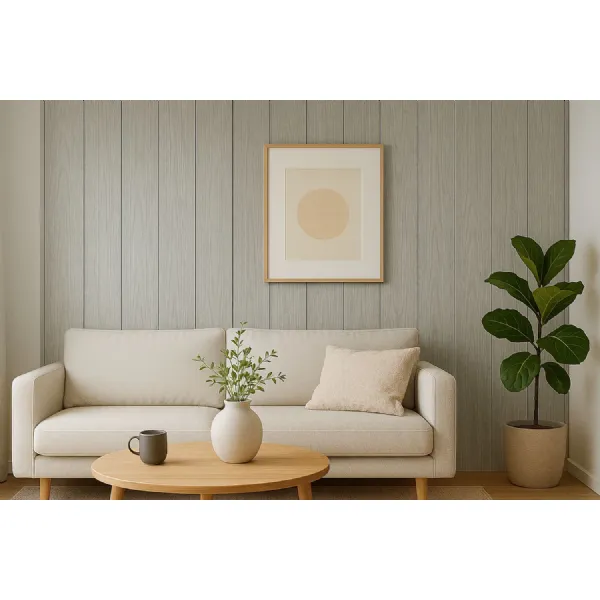 Set of 5 Ash Grey WPC Wood Effect Flat Decorative Wall Panels