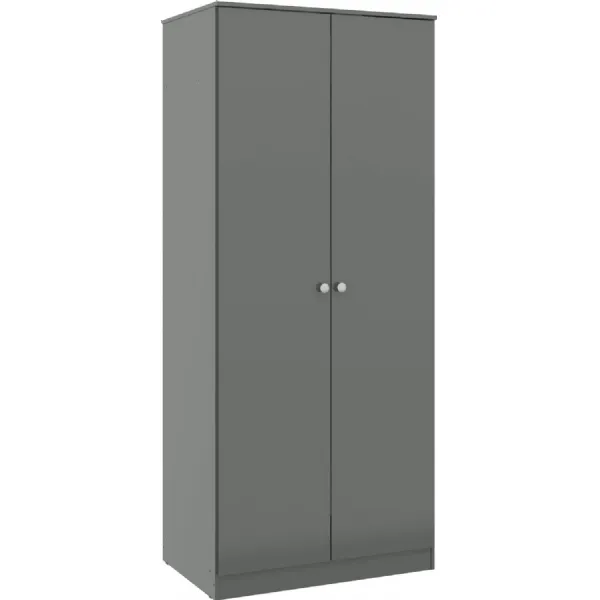 Denver 2 Door Wardrobe Grey Gloss