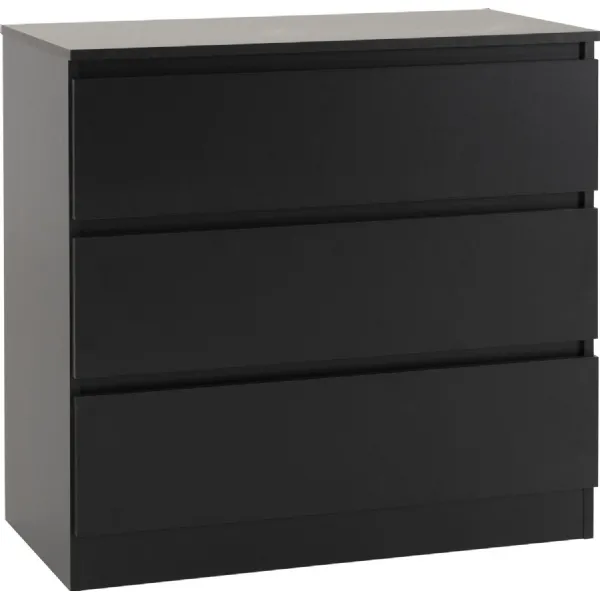Malvern 3 Drawer Chest Black