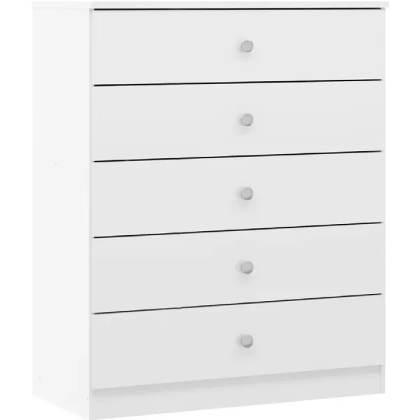 Denver 5 Drawer Chest White Gloss