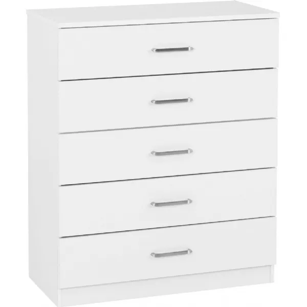 Dakota 5 Drawer Chest White