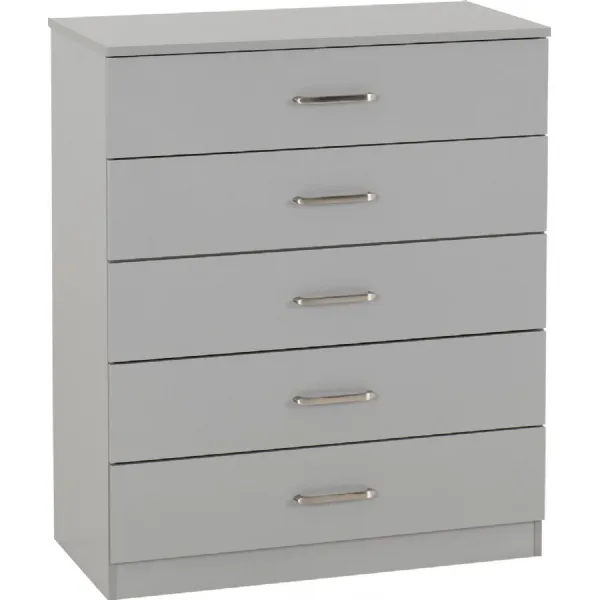 Dakota 5 Drawer Chest Light Grey