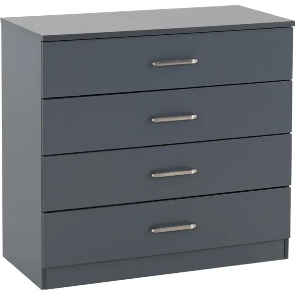 Dakota 4 Drawer Chest Dark Grey