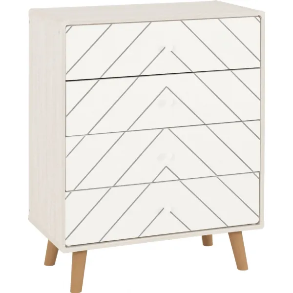 Dixie 4 Drawer Chest Dusty Grey White