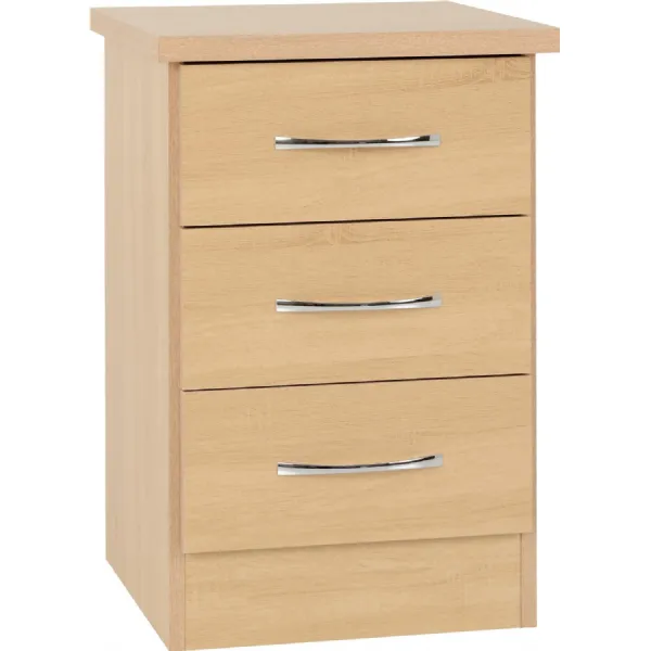 Nevada 3 Drawer Bedside Sonoma Oak Effect
