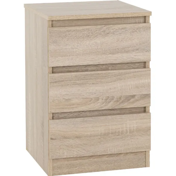 Malvern 3 Drawer Bedside Sonoma Oak Effect
