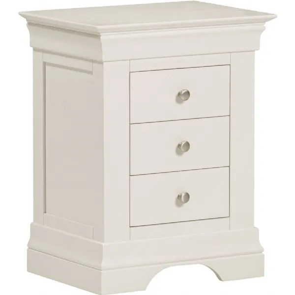Bordeaux 3 Drawer Bedside Ivory