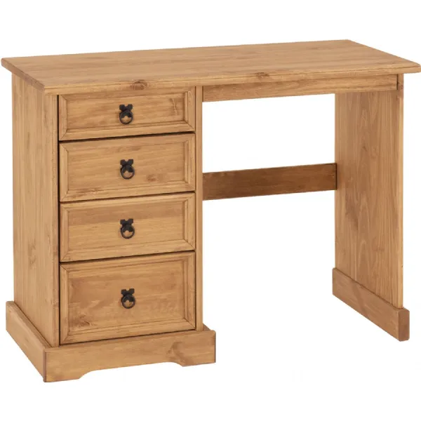 Corona 4 Drawer Dressing Table Distressed Waxed Pine