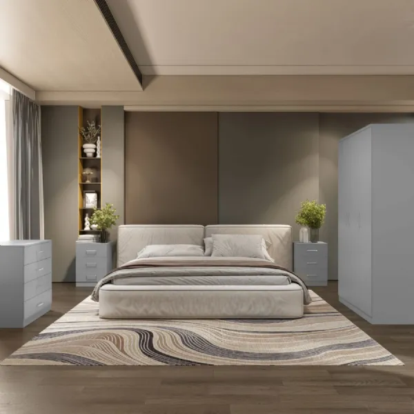 Dakota 3 Door Wardrobe Bedroom Set Light Grey