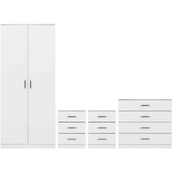 Dakota 2 Door Wardrobe Bedroom Set White