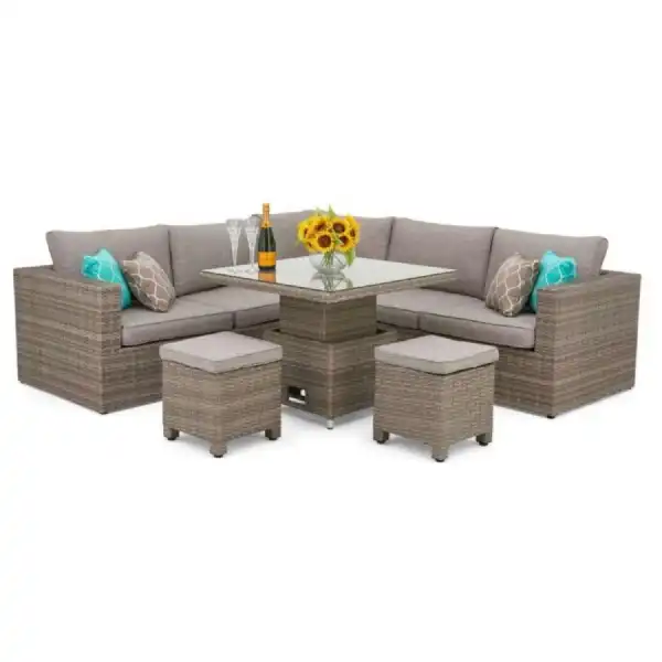 Seychelles Luxury Rattan Corner Set With Rising Table