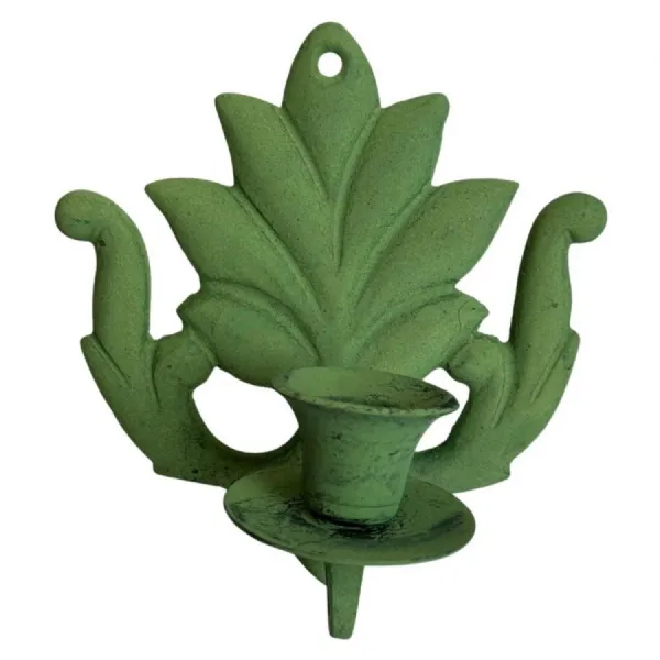 18cm Brass Verdigris Candle Wall Sconce Min 4