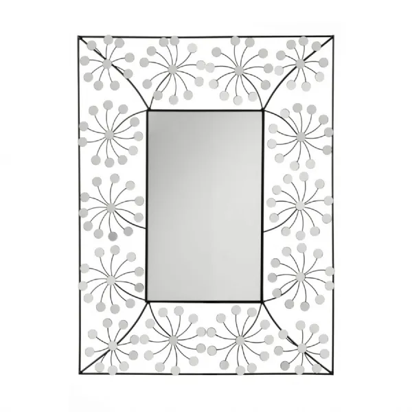 Eclectic Chrome Wire Floral Mirror