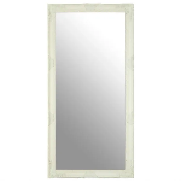 Bevelled Neoclassical White And Gold Finish Wall Mirror