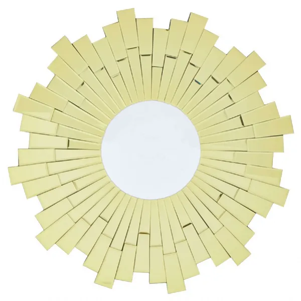 Small Segmented Round Glitzy Warm Metallic Mirror